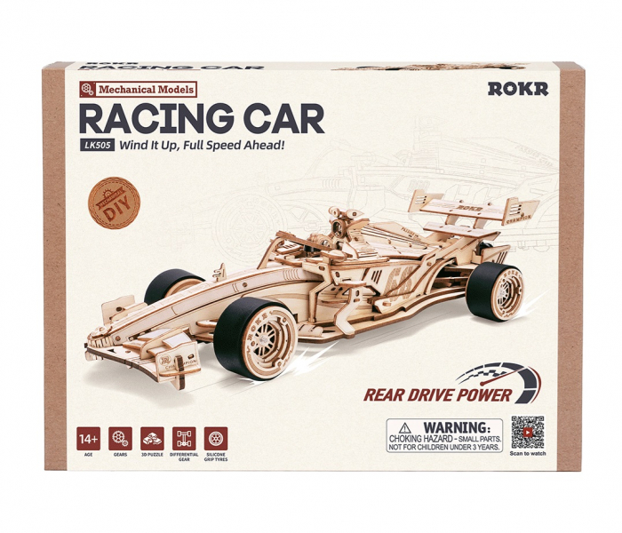 Set puzzle 3D din lemn, Robotime F1 Racing Car, 246 piese [8]