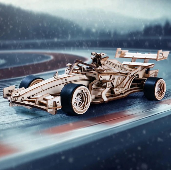 Set puzzle 3D din lemn, Robotime F1 Racing Car, 246 piese [7]