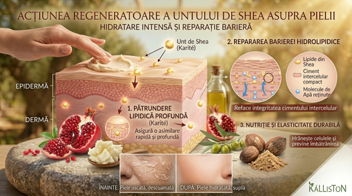 Unt de corp KaLLiSToN Olive Passion, cu extract de rodie, unt de shea și ulei de măsline organic, hidratant, antioxidant,  200 ml [5]