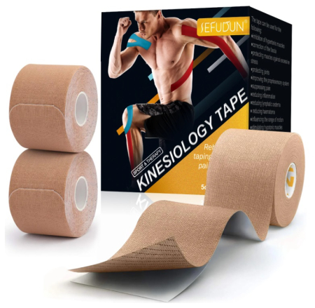Banda kinetoterapie Kintape pentru sport, Sefudun, bumbac, elastic adeziv pentru bandaj muscular, impermeabil, suport in caz de intindere sau vatamare musculara, 5cm x 5m [1]