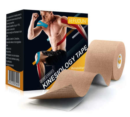 Sanatatea articulatiilor - Banda kinetoterapie Kintape pentru sport, Sefudun, bumbac, elastic adeziv pentru bandaj muscular, impermeabil, suport in caz de intindere sau vatamare musculara, 5cm x 5m
