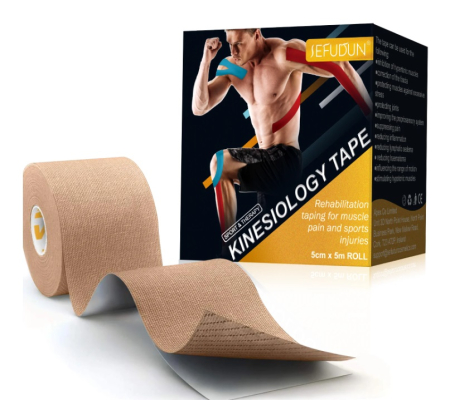 Banda kinetoterapie Kintape pentru sport, Sefudun, bumbac, elastic adeziv pentru bandaj muscular, impermeabil, suport in caz de intindere sau vatamare musculara, 5cm x 5m [2]
