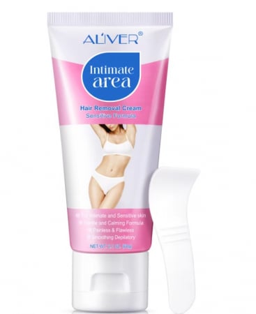 Produse pentru varice - Crema depilatoare pentru femei, Aliver, indepartare permanenta, rapida si eficienta a parului de pe corp, fara durere, zona intima, fata, subrat, picioare, miros proaspat, ingrediente naturale, 60g