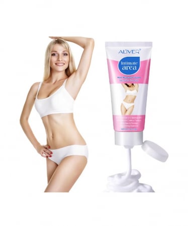 Crema depilatoare pentru femei, Aliver, indepartare permanenta, rapida si eficienta a parului de pe corp, fara durere, zona intima, fata, subrat, picioare, miros proaspat, ingrediente naturale, 60g [5]