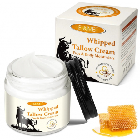 Cremă organică ELAIMEI, regeneratoare, pentru toate tipurile de ten si corp, hidratare profunda, hranitoare, antirid, contine seu de vita si ceara de albine, 60g [5]