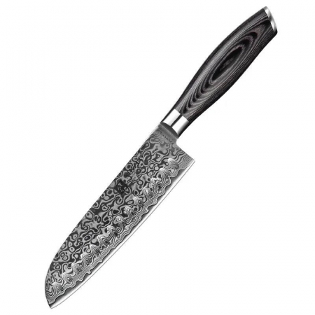 Cutit de bucatarie profesional din otel de Damasc, Xinzuo, lungimea lamei 178 mm, 67 straturi, pentru carne, legume, fructe, feliere, gatit zilnic, rezistent la coroziune si rugina, negru [0]