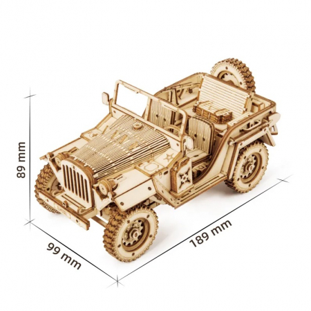 Kit de asamblare Jeep din lemn, Robotime ROKR Army Field Car, 369 piese [1]