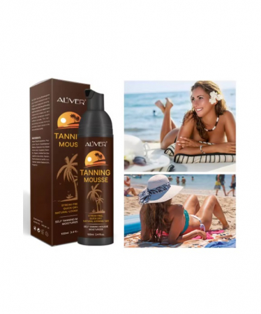 Lotiune auto-bronzanta Aliver, rezistenta la apa, ingrediente naturale, bronzare hidratanta de lunga durata, neiritanta, fara alcool, 100ml [3]
