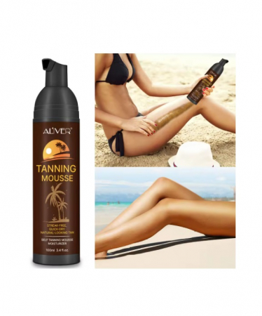 Lotiune auto-bronzanta Aliver, rezistenta la apa, ingrediente naturale, bronzare hidratanta de lunga durata, neiritanta, fara alcool, 100ml [2]