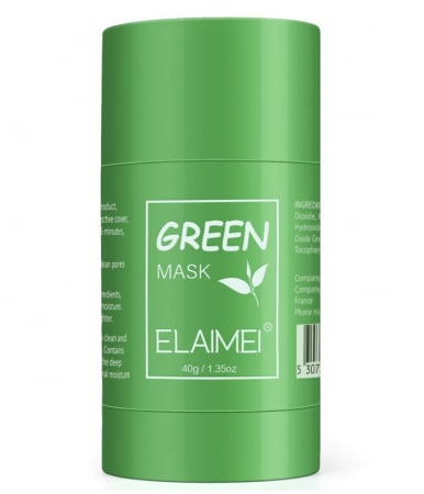Produse - Masca stick Elaimei cu extract de ceai verde si argila alba, impotriva acneei si a punctelor negre, pentru curatare in profunzime si hidratare, 40g