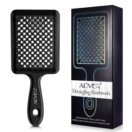 Produse - Perie ALIVER cu peri moi si flexibili pentru utilizare pe par umed si uscat, ventilata pentru descurcarea parului cret, ud sau des, amelioreaza presiunea de la nivelul scalpului, stimuleaza circulatia