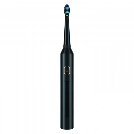 Periuta dinti electrica sonica T5, pentru adulti, copii, 40.000 pulsatii/min, 5 programe, functie de memorare, aparat cu smart timer, 700mAh, USB-C, IPX7, 8 capete soft, material ABS, TPE, negru [2]