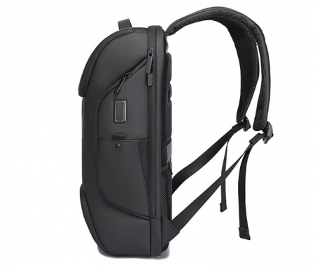 Rucsac de mare capacitate, rezistent la apa, USB, polyester, pentru scoala, studenti, business, potrivit pentru laptop de 15, 6”, negru, 40x30x15cm [1]