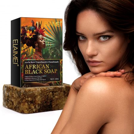 Sapun Elaimei lucrat manual, pentru luminare, reduce petele intunecate, imperfecțiunile și acneea, tratament organic, hidrateaza, hraneste  și curata tenul, 100g [9]