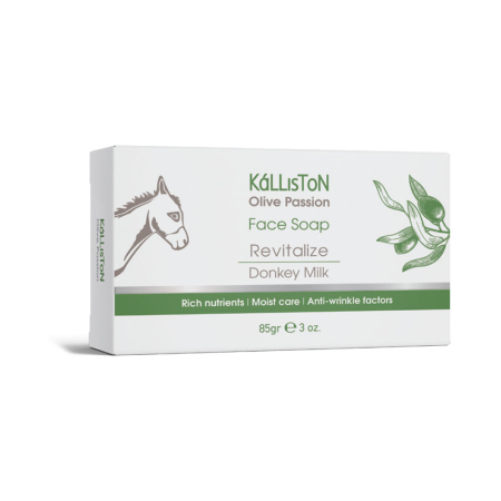 Make-Up - Săpun solid pentru față KaLLiSToN Olive Passion Revitalize, cu lapte de măgăriță și ulei de măsline, revitalizant și hidratant, 85g