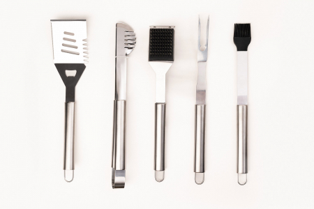 Set 30 accesorii gratar din otel inoxidabil Meige, calitate superioara, geanta transport din aluminiu, manusa, sort impermeabil, termometru 47x45.5x30cm [6]