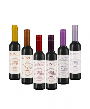 Set 6 rujuri Aliver de lunga durata, rezistente la apa, marime normala, culori mate, rosu, roz, maro, mov, portocaliu, rosu trandafir, din plante, sub forma lichida, hidratant, 6 x 7g [1]