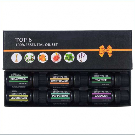 Set 6 uleiuri esentiale Lavanda, Eucalipt, Lemongrass, Tea Tree, Menta, Portocala Dulce, 10 ml [1]