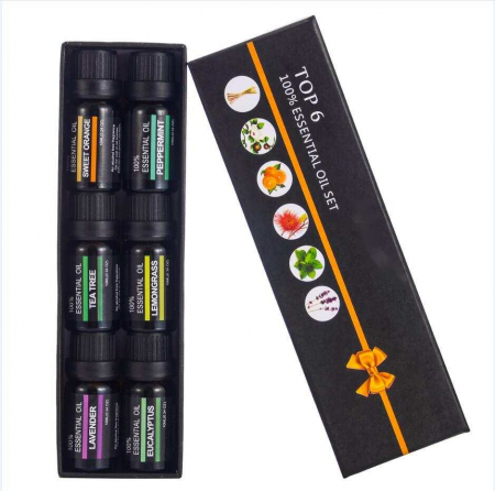 Set 6 uleiuri esentiale Lavanda, Eucalipt, Lemongrass, Tea Tree, Menta, Portocala Dulce, 10 ml [5]