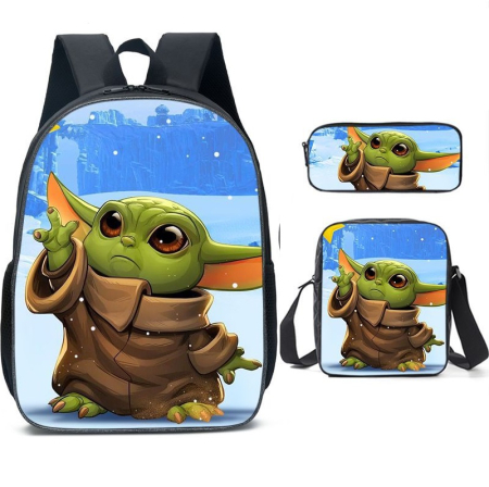 Set ghiozdan 40x30x15cm, 20l, 0,32Kg, geanta de umar 26x18x6cm, 3l, 0,15Kg si penar 11x22x4,5cm, 1l, 0,08Kg, unisex, impermeabil, polyester, pentru copii, adolescenti, scolari, timp liber, rezistent l [1]