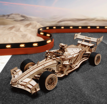 Set puzzle 3D din lemn, Robotime F1 Racing Car, 246 piese [1]
