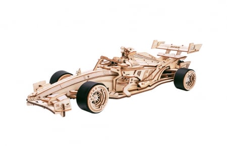 Produse - Set puzzle 3D din lemn, Robotime F1 Racing Car, 246 piese