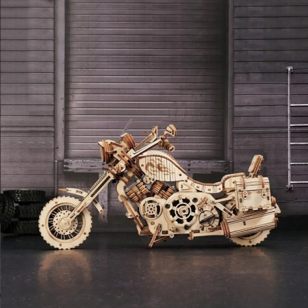 Set puzzle 3D din lemn, Robotime LK504 Cruiser Motorcycle, 420 piese [2]