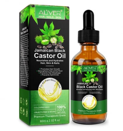 Ingrijirea parului - Ulei esential de ricin, Aliver, stimulează creșterea, întărește si previne ruperea părului, previne vârfurile despicate,hraneste, hidrateza parul, pielea si unghiile, 60ml