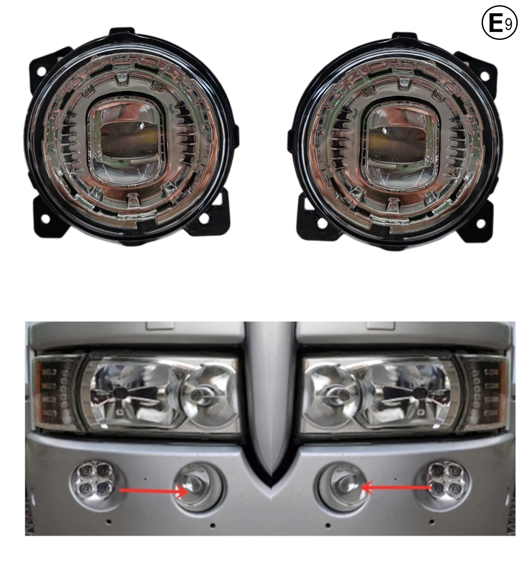 Faruri si proiectoare camion - Set proiector LED de ceata stanga + dreapta pentru Scania seria P G R T