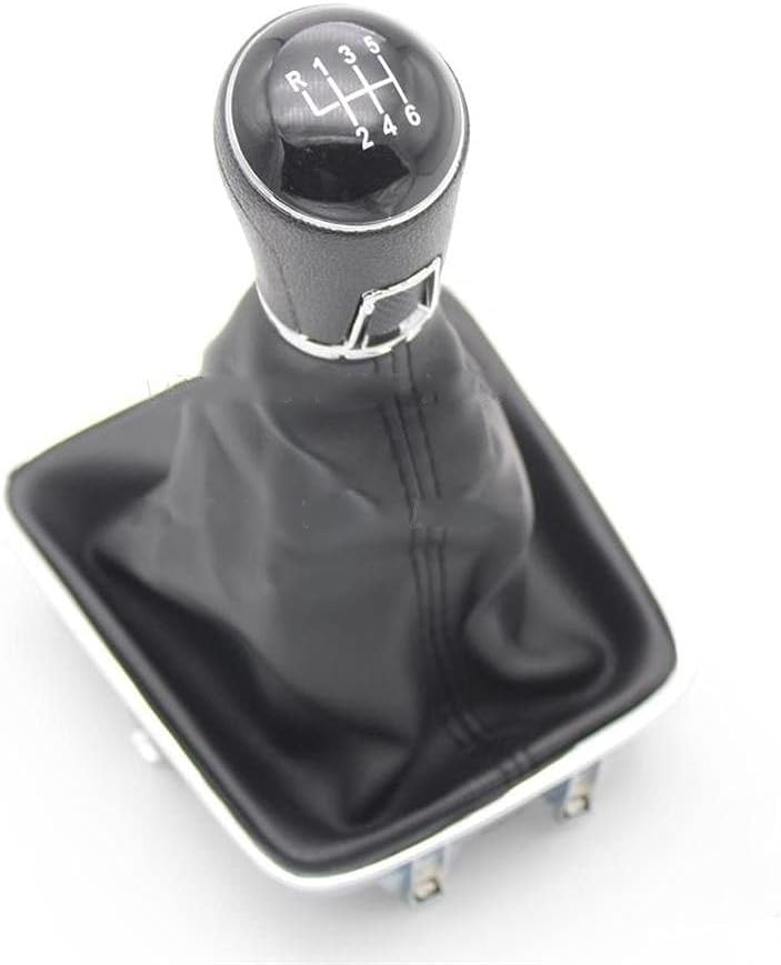 VW - Set nuca schimbator viteze cu burduf din eco piele pentru Volkswagen Tiguan I, Sharan II, Golf Plus 6 viteze OEM 5N0711113Q