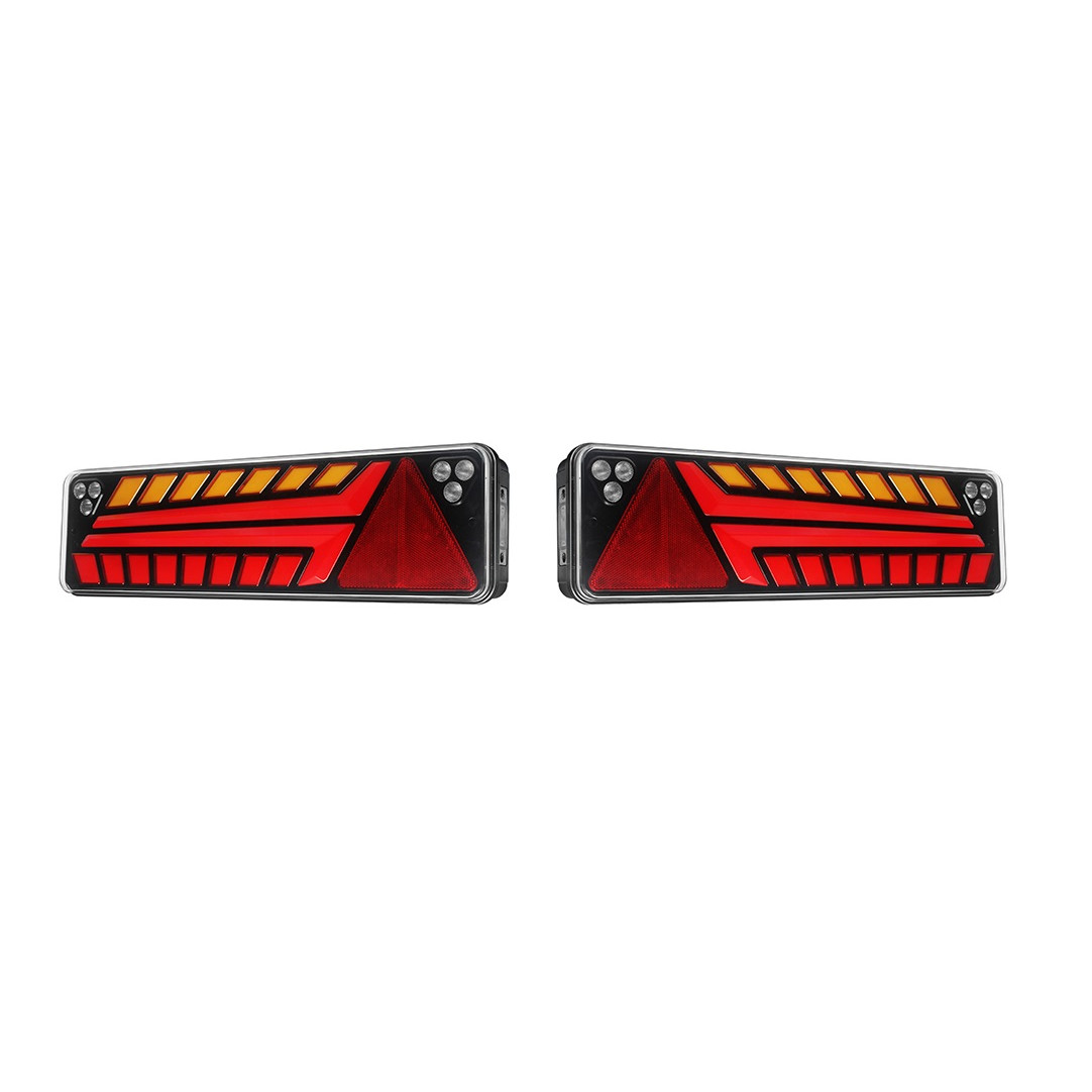 Lampi spate camion 24V - Set Lampi Auto LED Spate, Cu Semnalizare Dinamica, 52cm x 14.6cm, Universale, 7 Functii, Neon Glow, Potrivit Pentru DAF, MAN, Scania, Iveco, Volvo, Mercedes