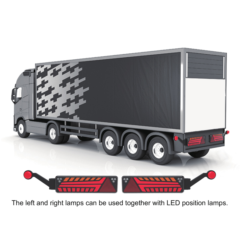 Set Lampi Auto LED Spate, Cu Semnalizare Dinamica, 52cm x 14.6cm, Universale, 7 Functii, Neon Glow, Potrivit Pentru DAF, MAN, Scania, Iveco, Volvo, Mercedes [8]