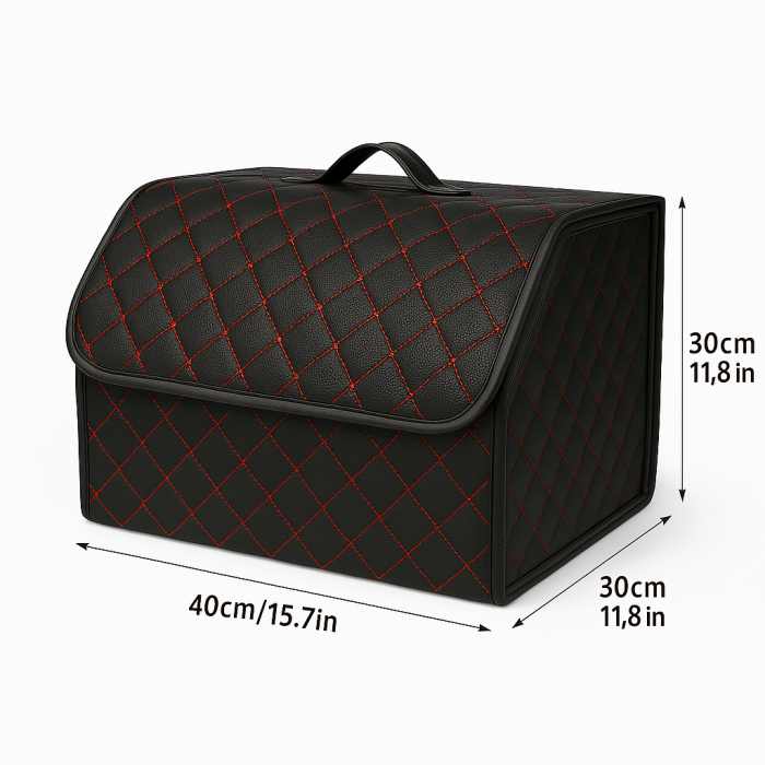 Organizator de portbagaj din piele de lux cutie de depozitare pliabilă [2]