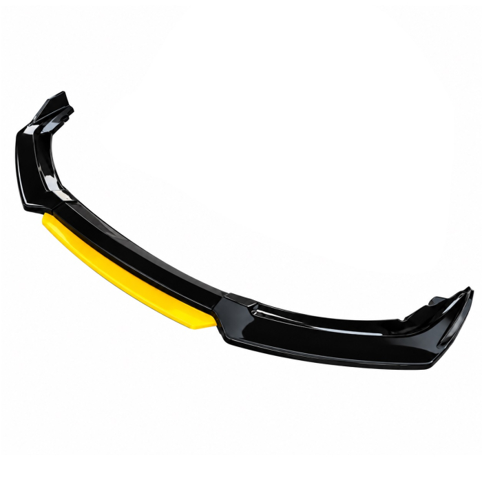 Prelungire Bara Fata Universala, Lip Spoiler Splitter Auto din 4 Piese, Plastic ABS, Negru cu Galben, 180 cm [3]