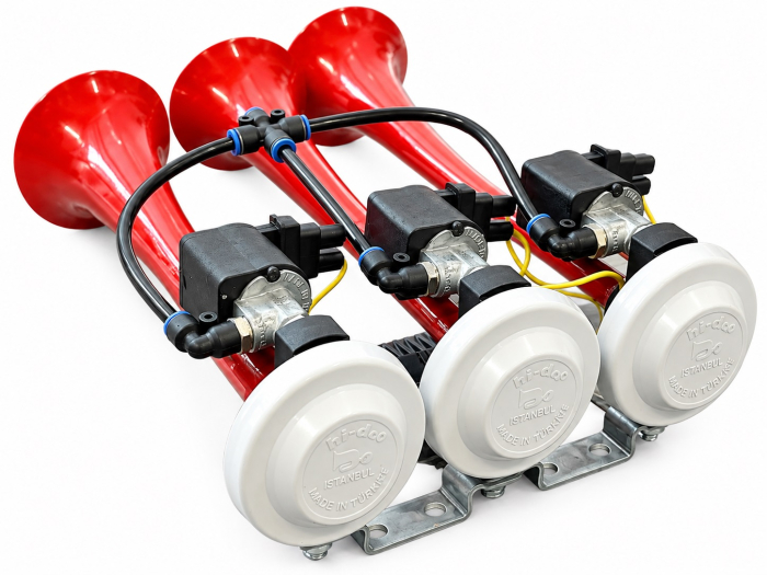 Claxon Pneumatic Triplu 24V Triple Arab pentru Camion, TIR si Autobuz, 125 dB, 3-10 Bar [4]