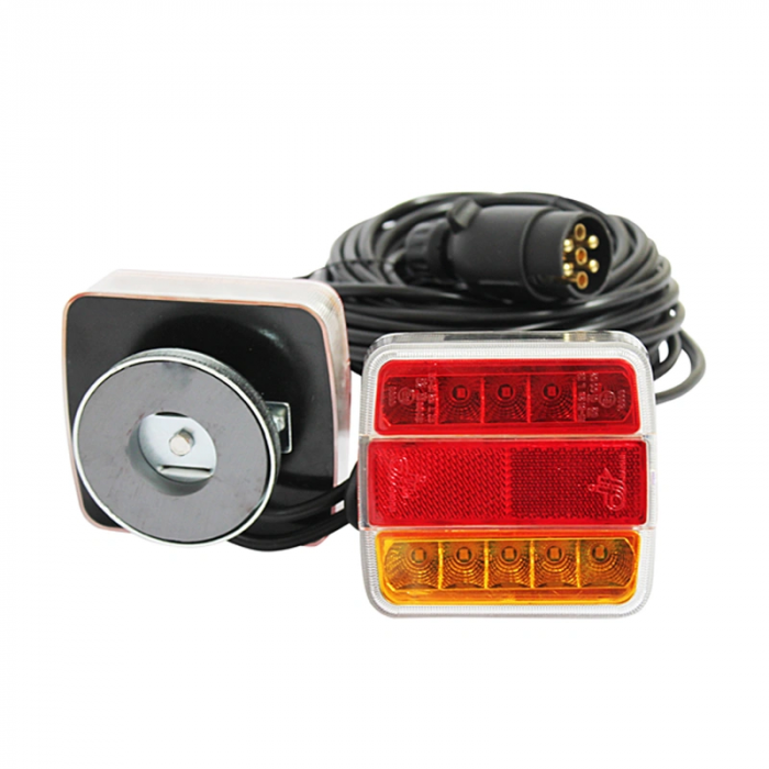 Set lampi LED magnetice pentru remorca, fisa 7 pini, cablu intre stopuri de 2,5m, cablu fisa 7.5m 12 V [3]