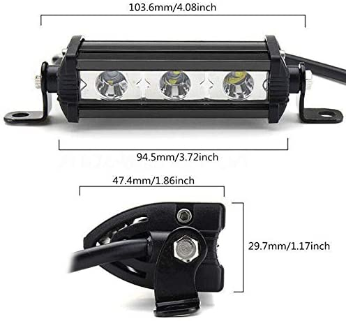 Set 2X Led Bar Proiector  11cm, 9W, 3 LED, 12V / 24V, Spot Beam [3]