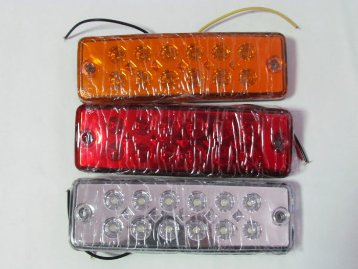 Lampa laterala 12 LED-uri 24v lumina galbena [1]