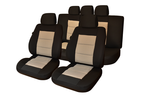 Huse scaune Lux  auto SKODA OCTAVIA II (2004-2010) Negru+Bej [2]
