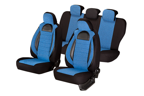 Set huse scaune compatibile VW Passat B6 (2005-2010) Piele + Textil (Compatibile cu sistem AIRBAG) [2]
