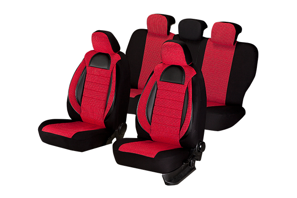 Set huse scaune compatibile VW Passat B5 (1997-2005) Piele + Textil (Compatibile cu sistem AIRBAG) [2]