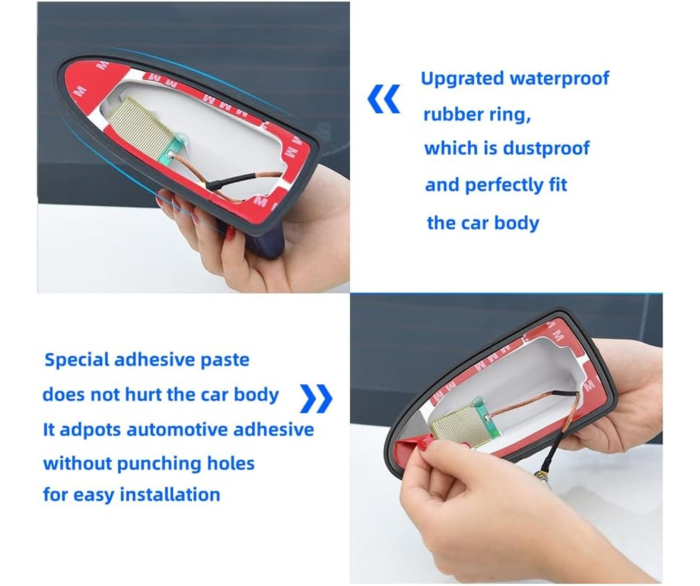 Antena auto activa tip shark fin cu amplificator integrat – universala, imbunatateste semnalul, Gri deschis [5]