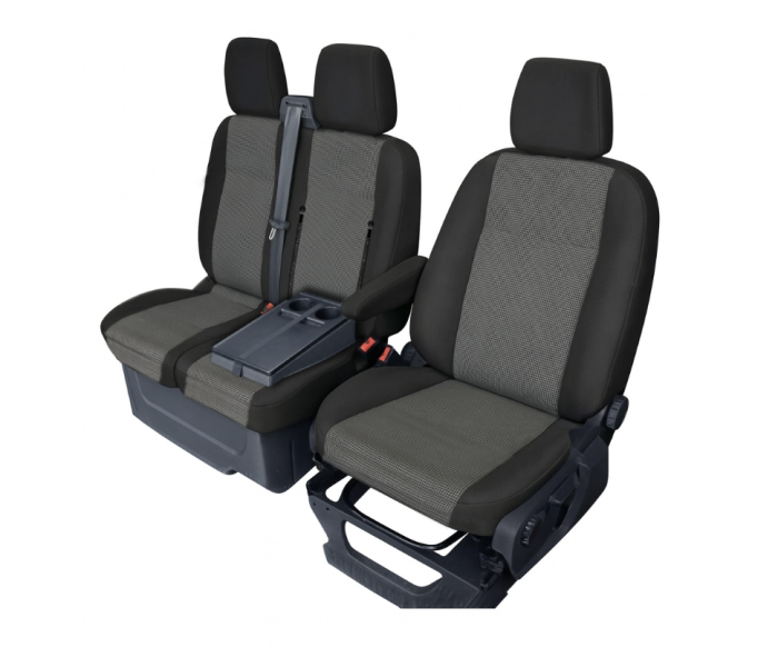 Set huse scaune dedicate 2+1 Ford Transit Custom (2013-2023) negru-gri [5]