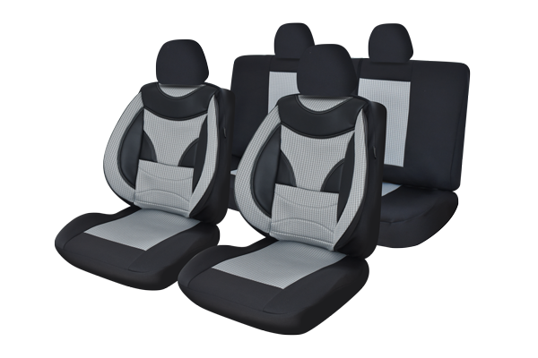 Set huse scaune Dacia Logan 2012-2020 Piele + Textil (Compatibile cu sistem AIRBAG) [2]