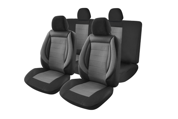 Set huse scaune compatibile Dacia Duster 2010-2017 Piele + Textil (Compatibile cu sistem AIRBAG) [2]