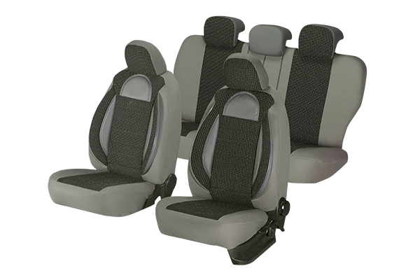 Set huse scaune compatibile VW Passat B6 (2005-2010)Piele+Textil (Compatibile cu sistem AIRBAG) [2]