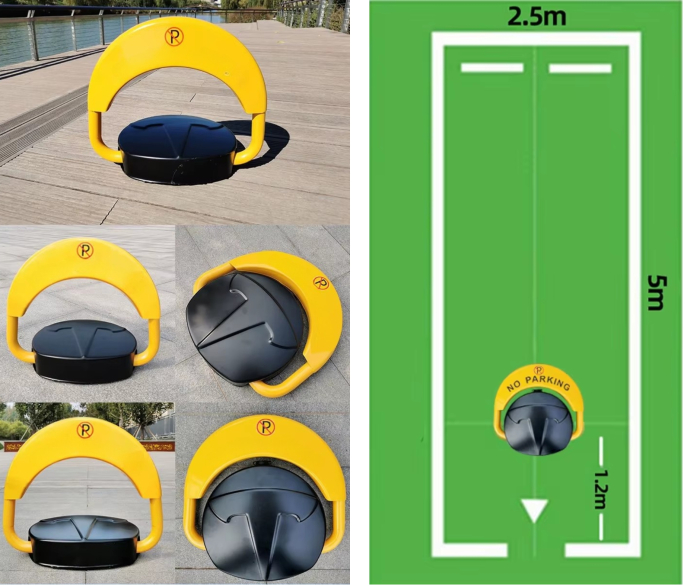 Blocator automat pentru locul de parcare cu telecomanda motor mare si puternic, 4 buc. baterii litiu-ion 3000 mAh si incarcator [4]