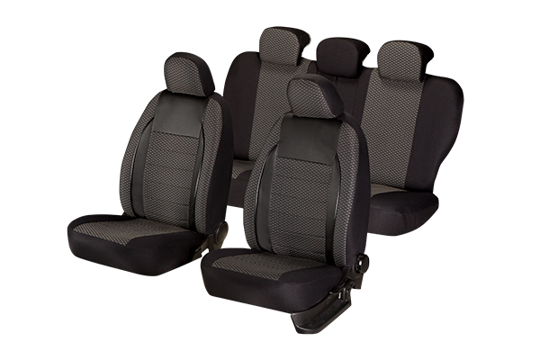 Set huse scaune compatibile Dacia Duster 2010-2017 Piele + Textil (Compatibile cu sistem AIRBAG) [2]