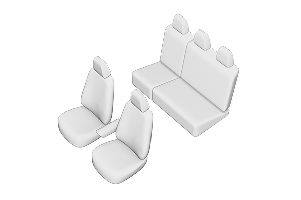 Set huse scaune dedicate VOLKSWAGEN CADDY 2015-2021 (Bancheta fractionata+husa cotiera) [2]