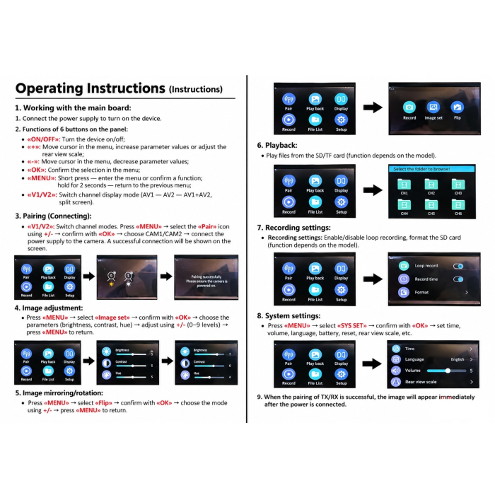 Camera Marsarier Wireless cu Monitor 7 Inch, 12V/24V, Vedere Nocturna IR, IP67, pentru Camion, TIR si Autoutilitara [10]